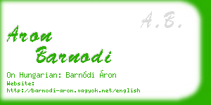 aron barnodi business card